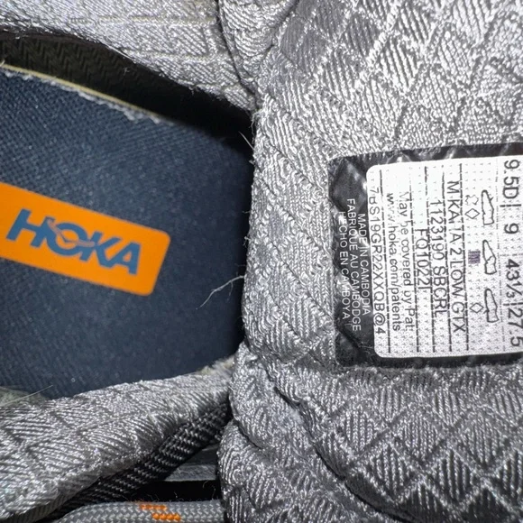 Hoka Kaha 2 GTX Low Men Grey Hiking Triathlon Waterproof Leather Vibram Megagrip
